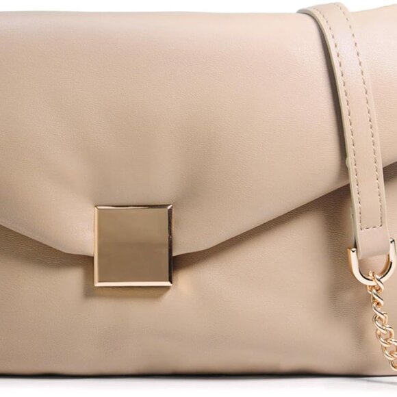 Vegan Leather Puffer Envelope Clutch Crossbody Shoulder Bag Party Purse - Picture 1 of 6